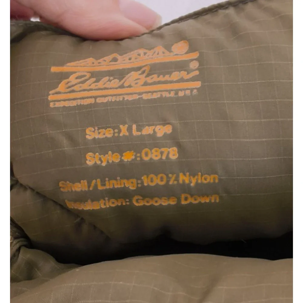 Eddie Bauer Goose Down Puffy Camp Slippers Men's XL Green Indoor/Outdoor #W5444